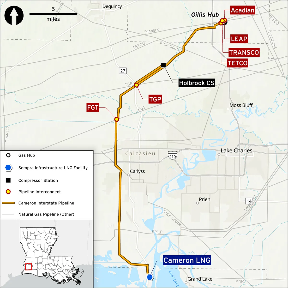 Cameron Interstate Pipeline Location Map